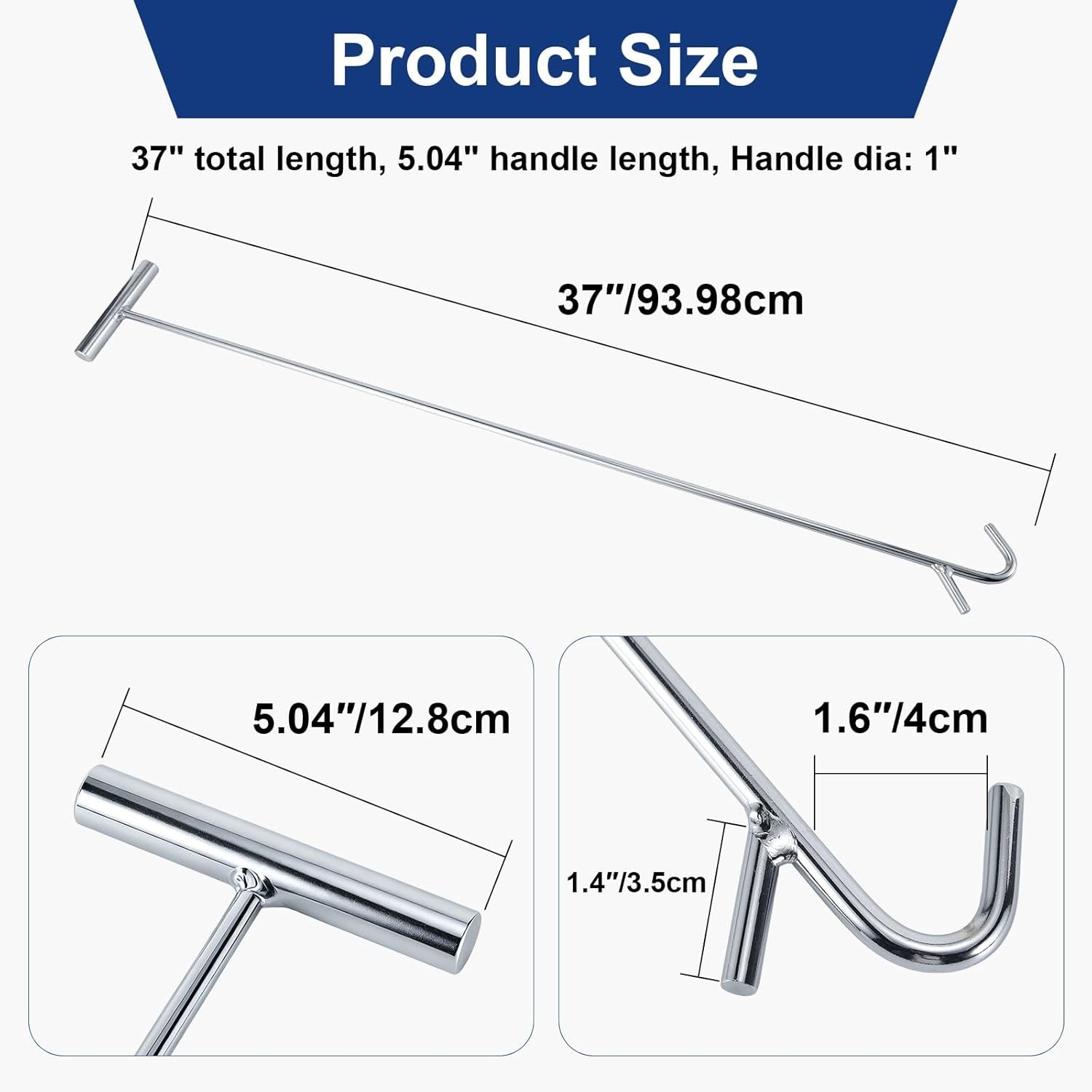5th Wheel Pin Puller Universal 37″ Extend Fifth Heavy Duty Solid Steel Chrome