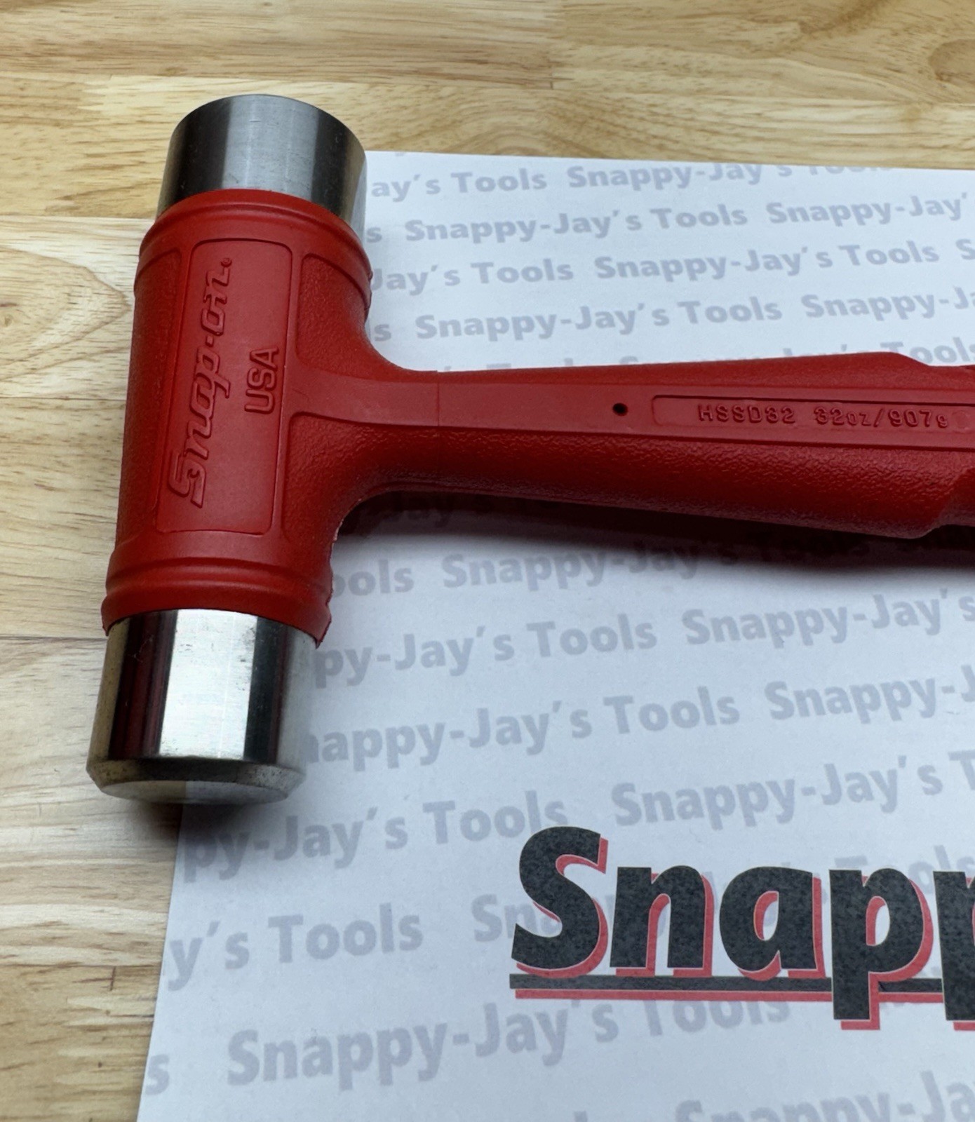 Snap-on Tools USA NEW RED 32oz / 907g Dual-Face Drilling Dead Blow Hammer HSSD32