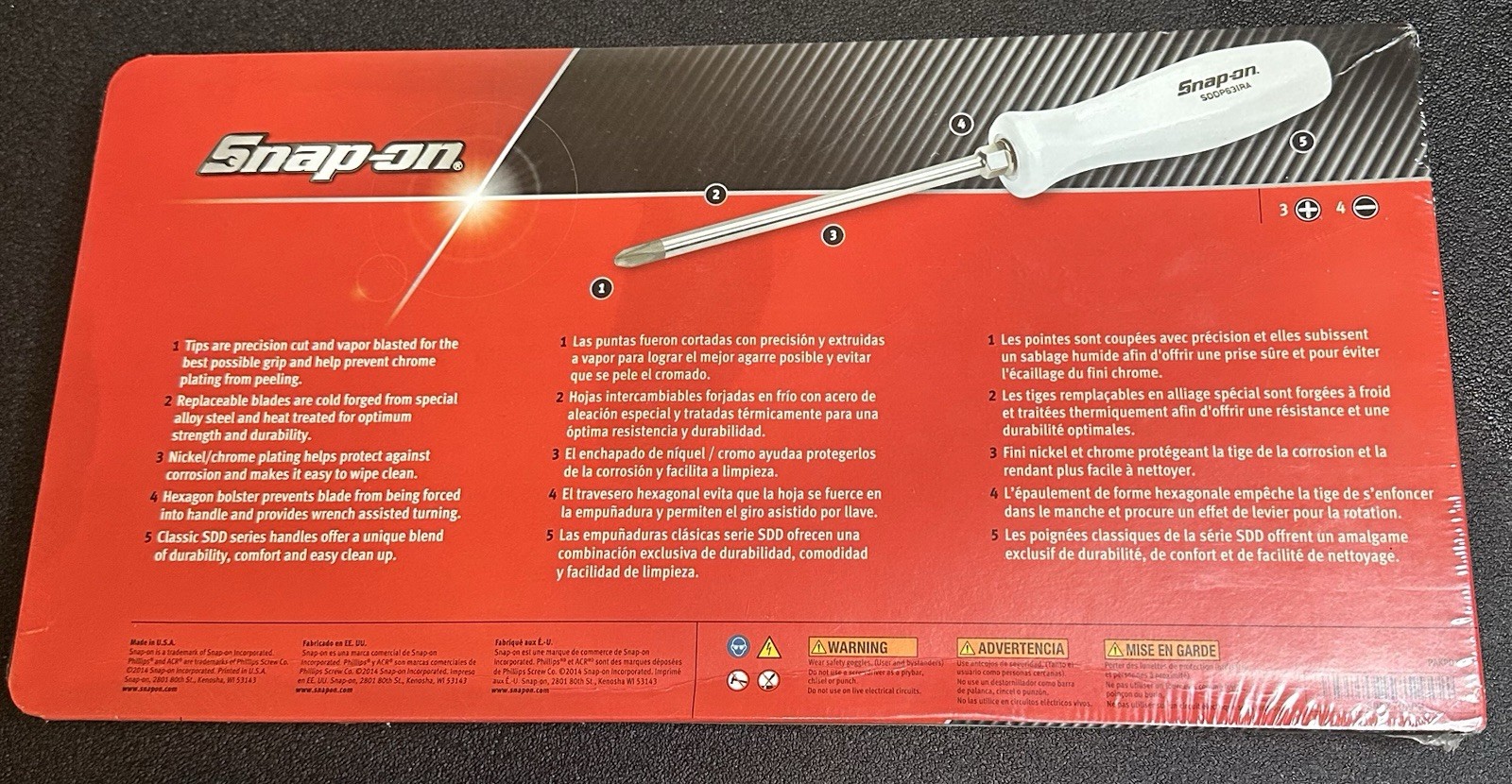 Snap-on Tools USA NEW 7pc PEARL WHITE Combination Screwdriver Set SDDX70A NEW