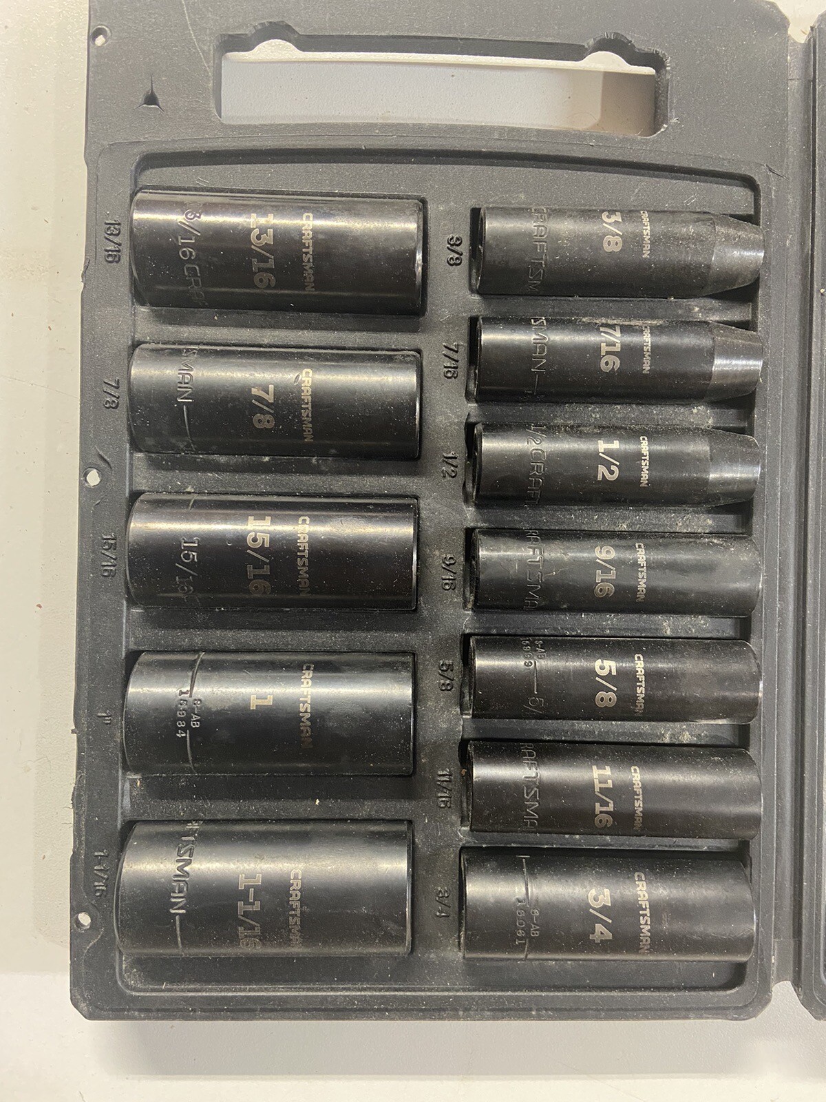Craftsman 12pc 1/2″ Drive Deep Impact Socket Set 6pt*3/8 to 1-1/16in*9-15886