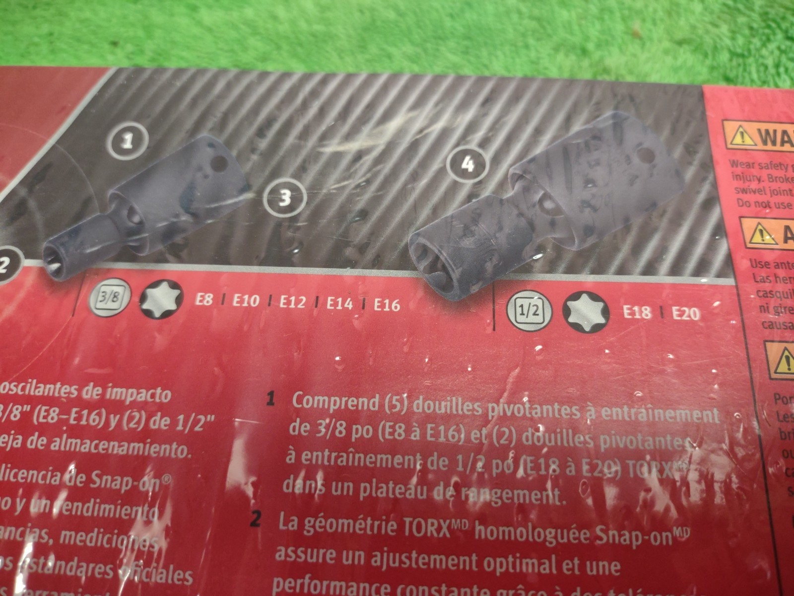 New!! Snap On Tools 207IPFLE 7pc Combination Drive Torx Impact Swivel Socket Set