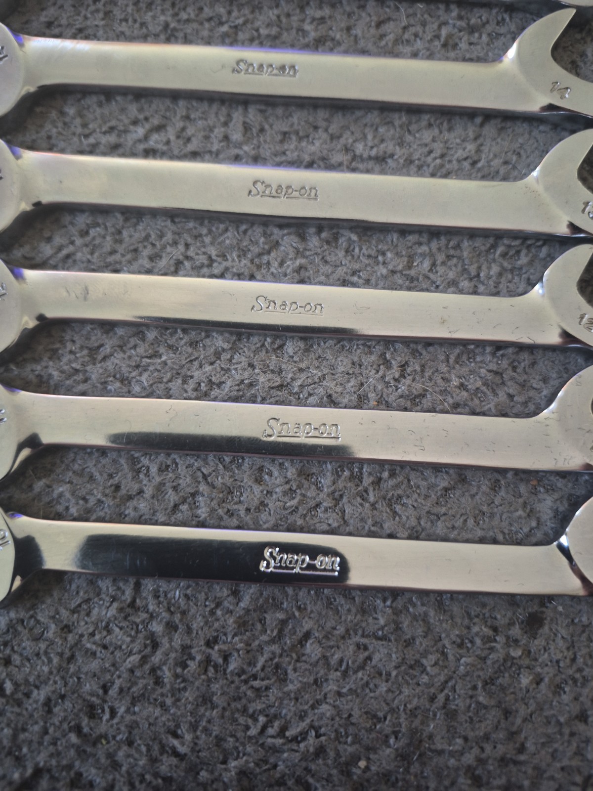 Snap-On 7pc Metric 30°/ 60° Four-Way Angle Open-End Wrench Set (10-15 and 17)(A)