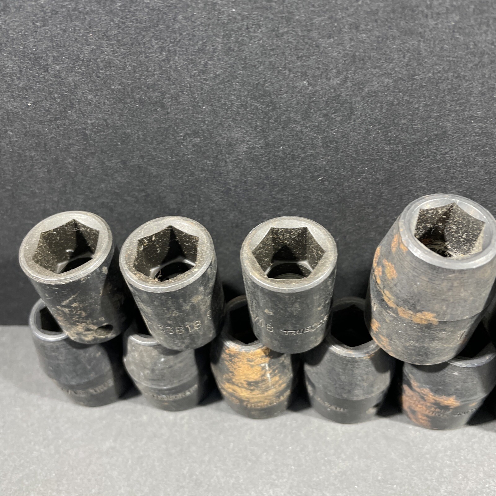 11- Truecraft Impact Sockets, 7/16” 13mm 9/16” 11/16”, 1/2 & 3/8 Drive, 6 Point