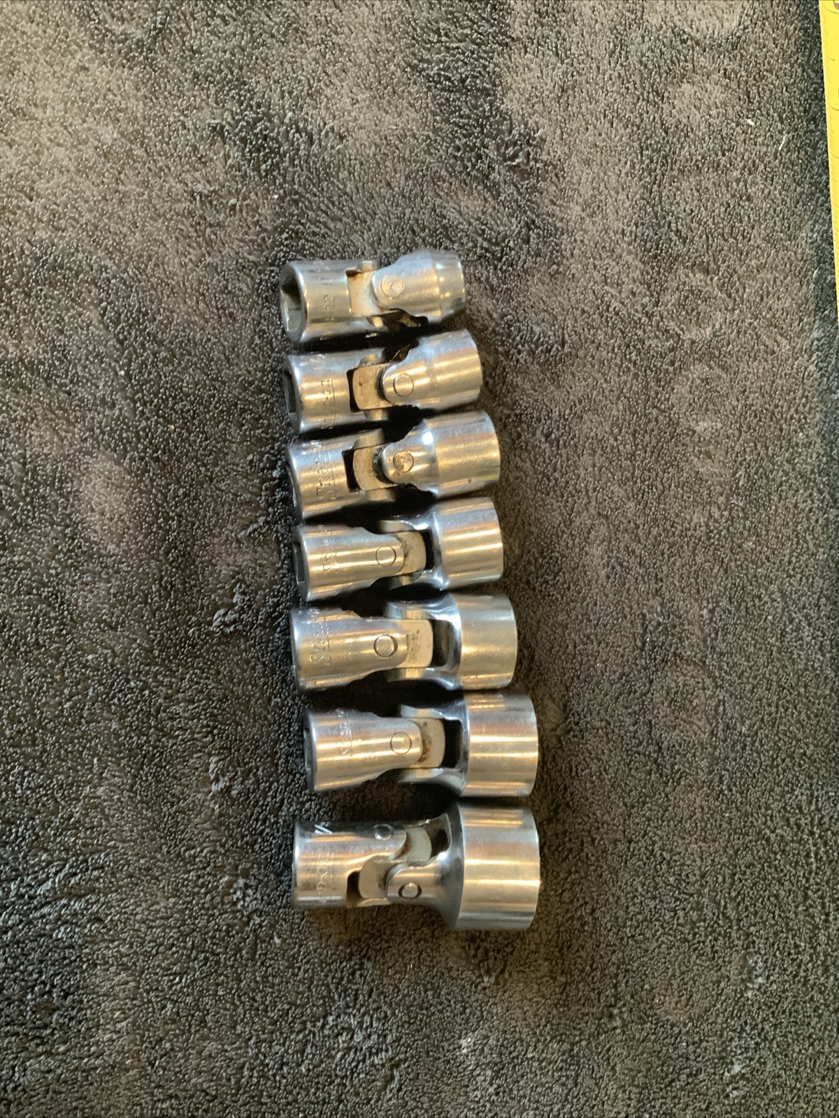 Snap On 3/8” Dr Swivel Socket Set, 12pt, 3/8, 1/2, 9/16, 5/8, 11/16, 3/4, 7/8…a