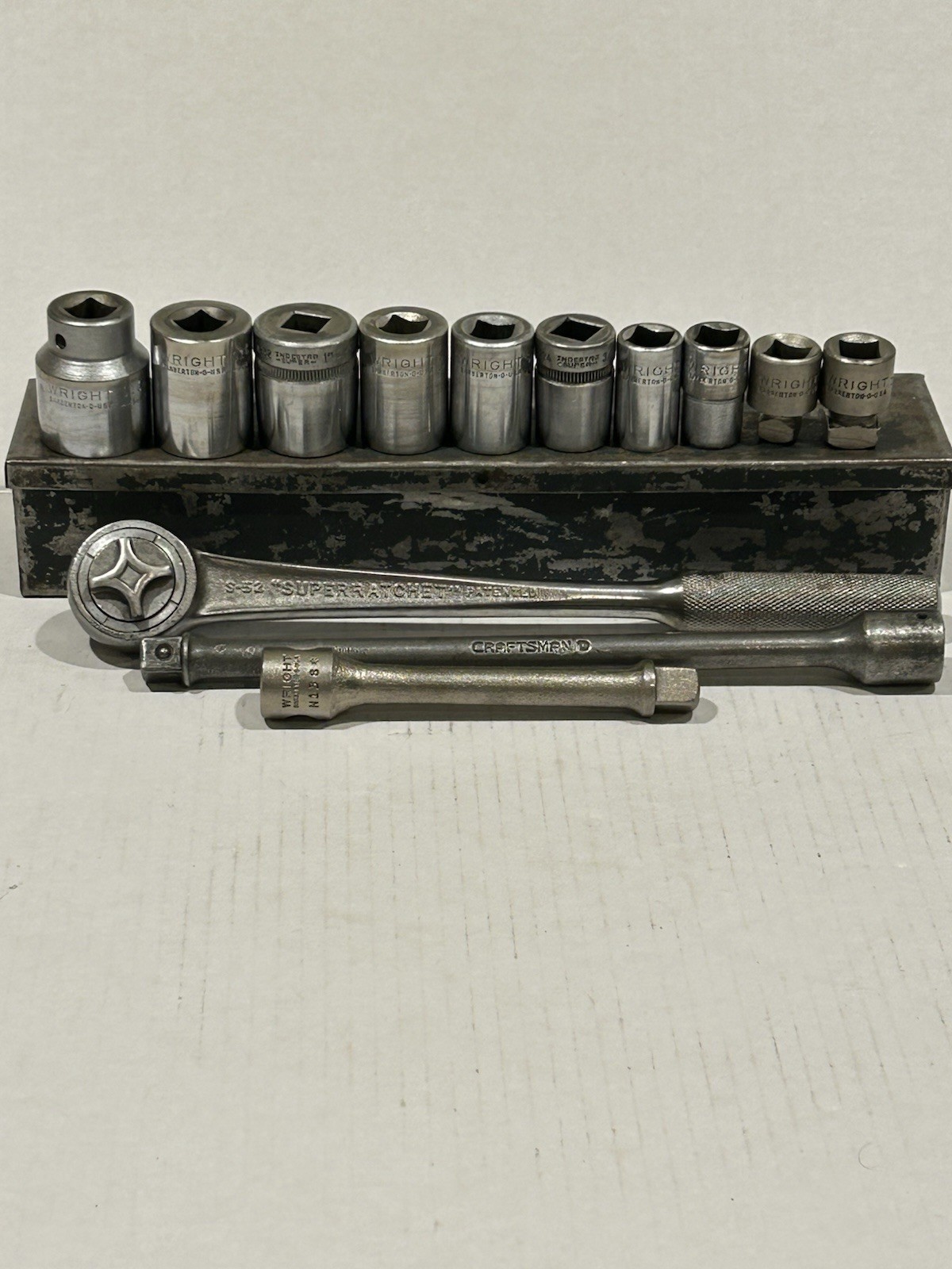 Vintage Wright Tools 14pc 1/2” Drive SAE Socket Set