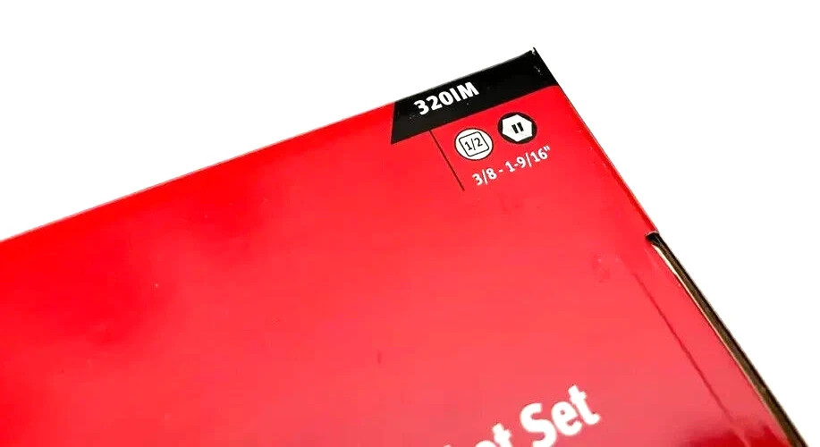 Snap-on 20-pc 1/2″ Drive 6-pt SAE Flank Drive Shallow Impact Set 320IM NEW