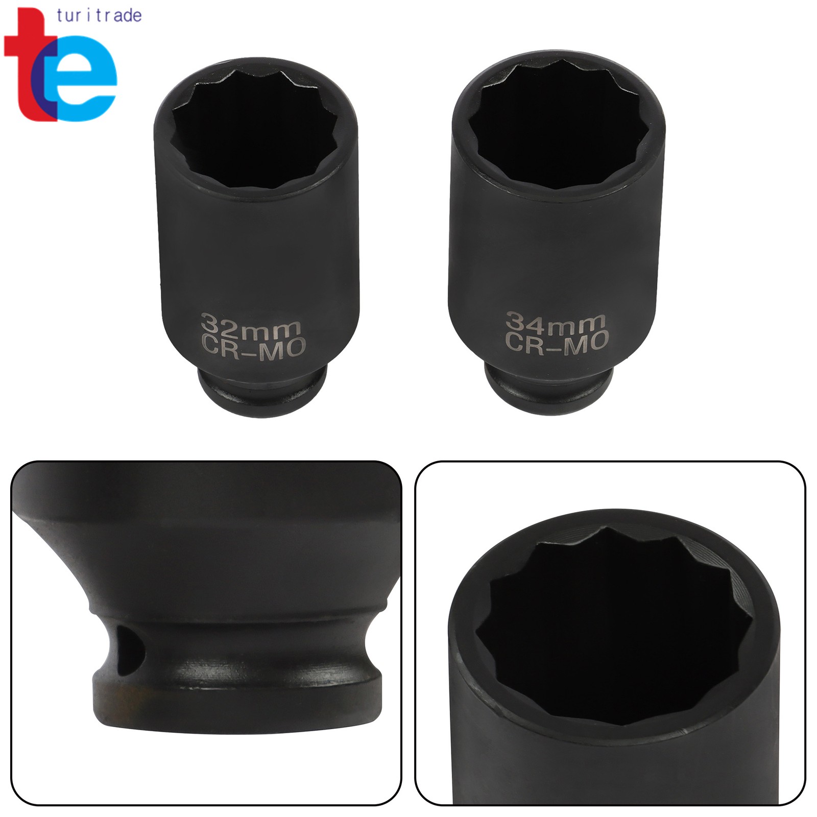 8Pc Axle Nut Socket Set 12 Point 1/2″ Drive 29-39mm for Toyota BMW Mercedes-Benz