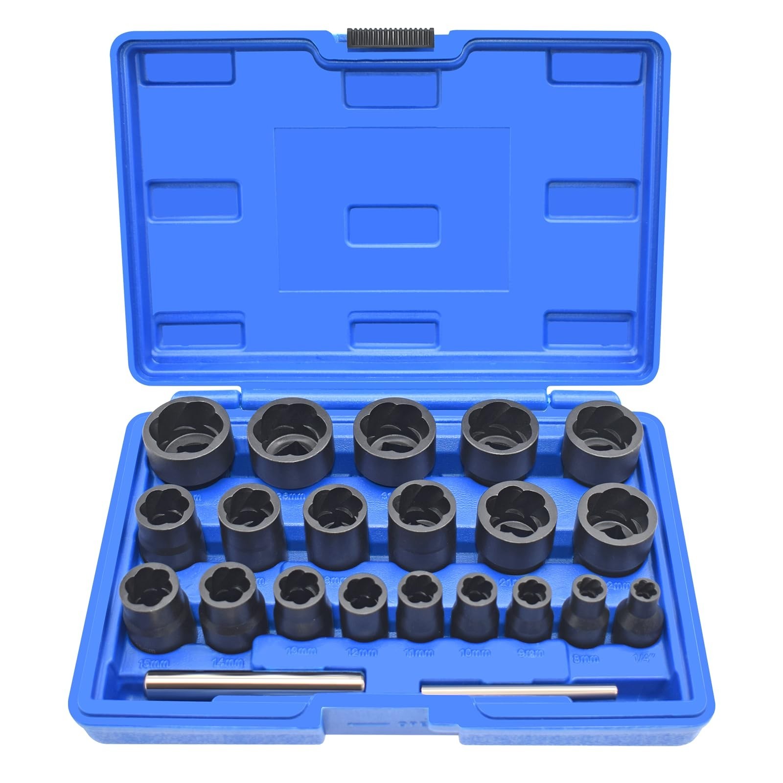 22 Pcs Bolt Nut Extractor Set – Wheel Lock Removal Kit for Stripped Nuts & Screw