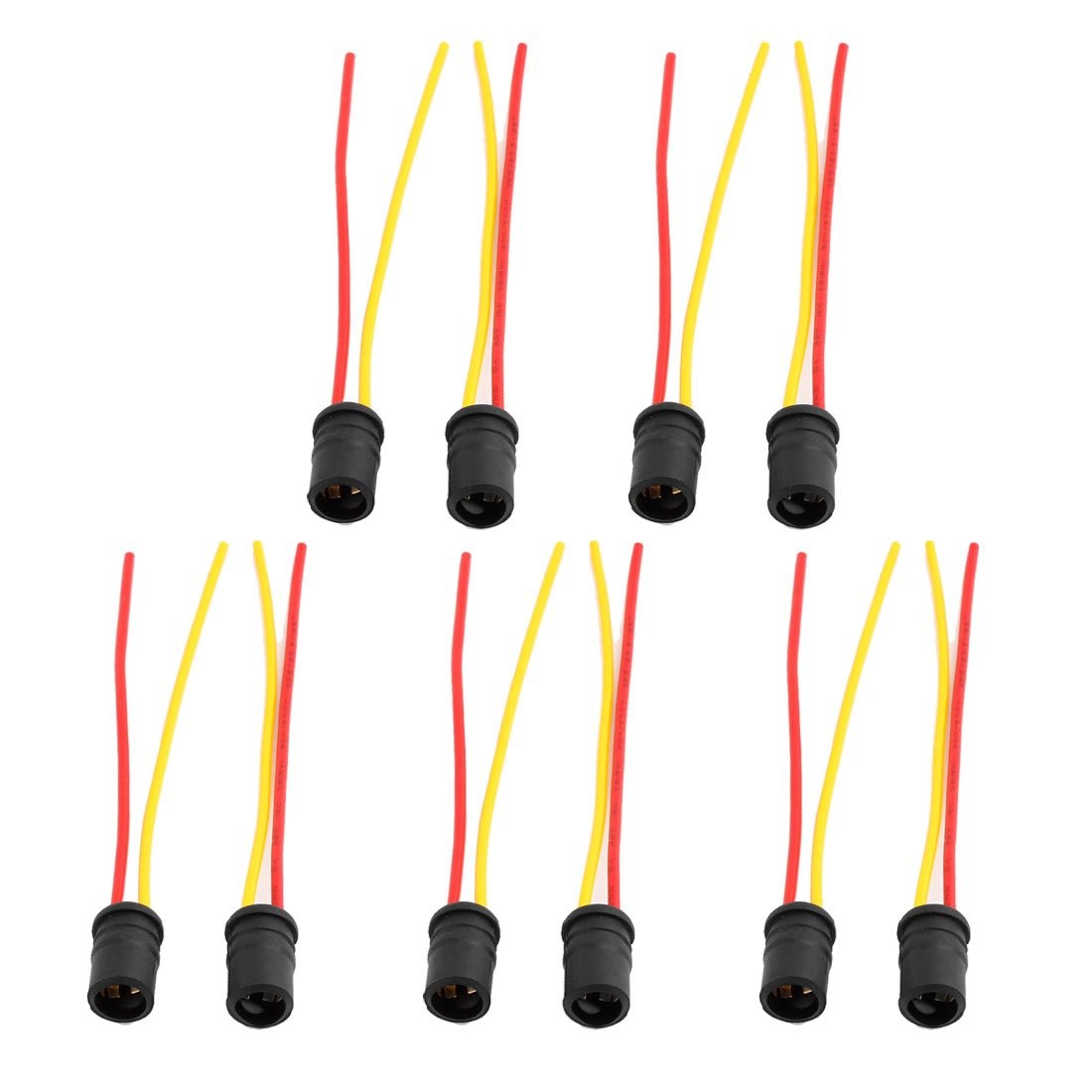 uxcell Motorcycle T10 Light Bulb Socket Holder 10 Pcs Black,Red,Yellow