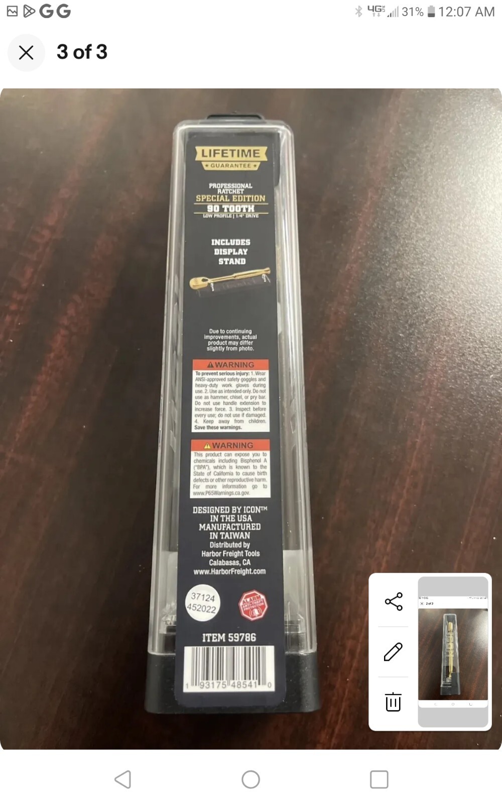 ICON 24K Gold Plated Special Edition 1/4 ratchet special edition 57986
