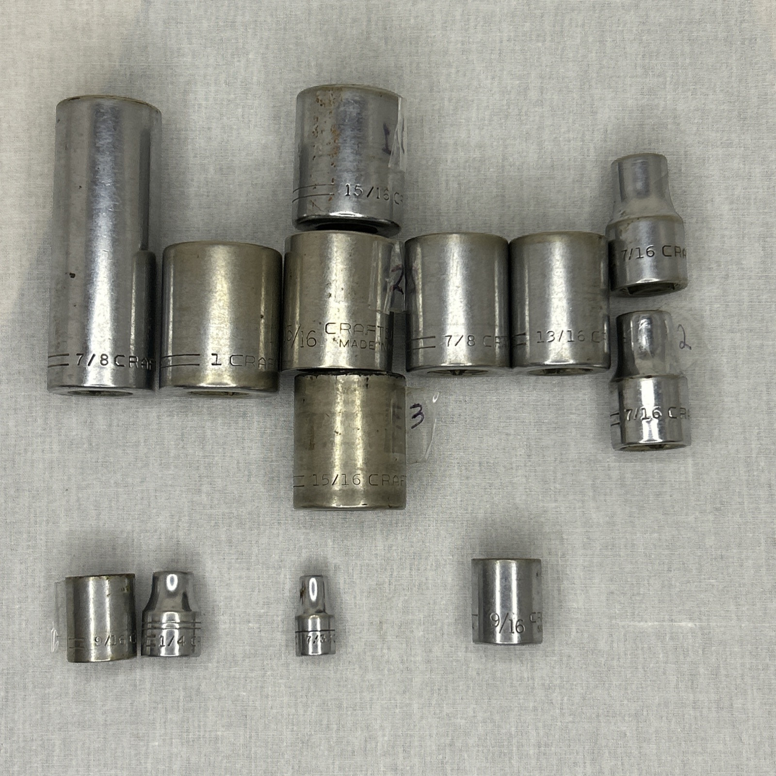 13 Craftsman Sockets One Deep Well And Twelve Standard Sockets V Series 1 VV