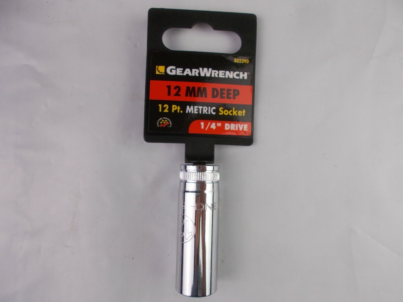 Socket Deep Chrome 12mm 1/4″ Drive 12 Point GearWrench 80239D