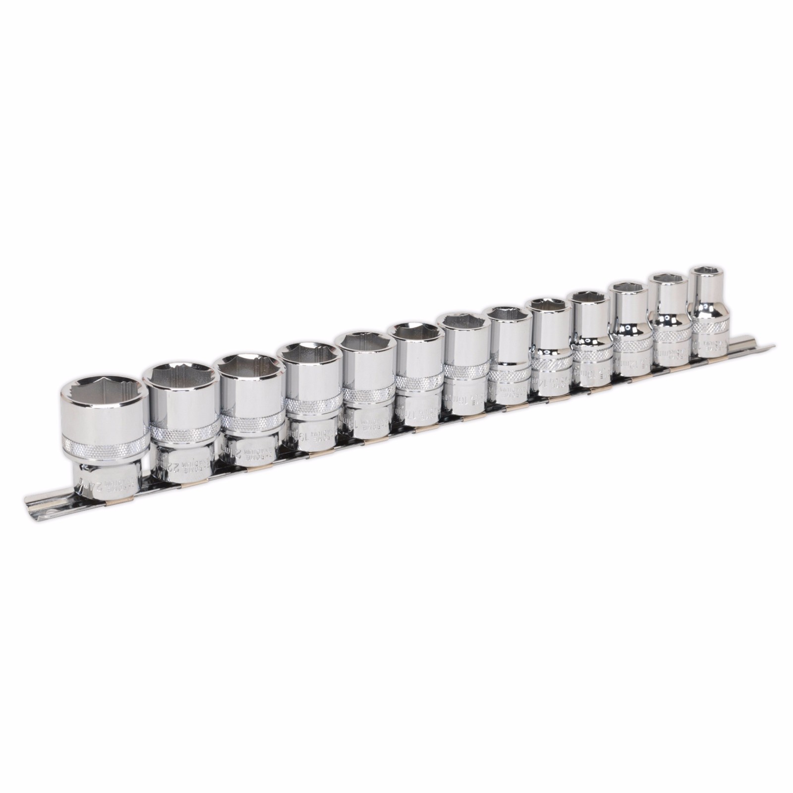 Sealey Premier 13 Pce Metric 1/2″ Sq Dr 6Pt Hex LOCK ON GRIP Socket Set AK2742