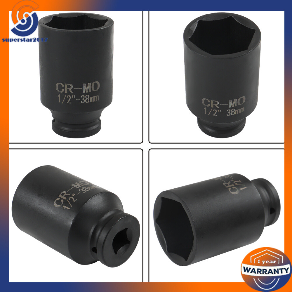 9Pcs Deep Impact Socket Set 1/2″Drive Metric Axle Hub Nut Socket 29-38mm 6-Point