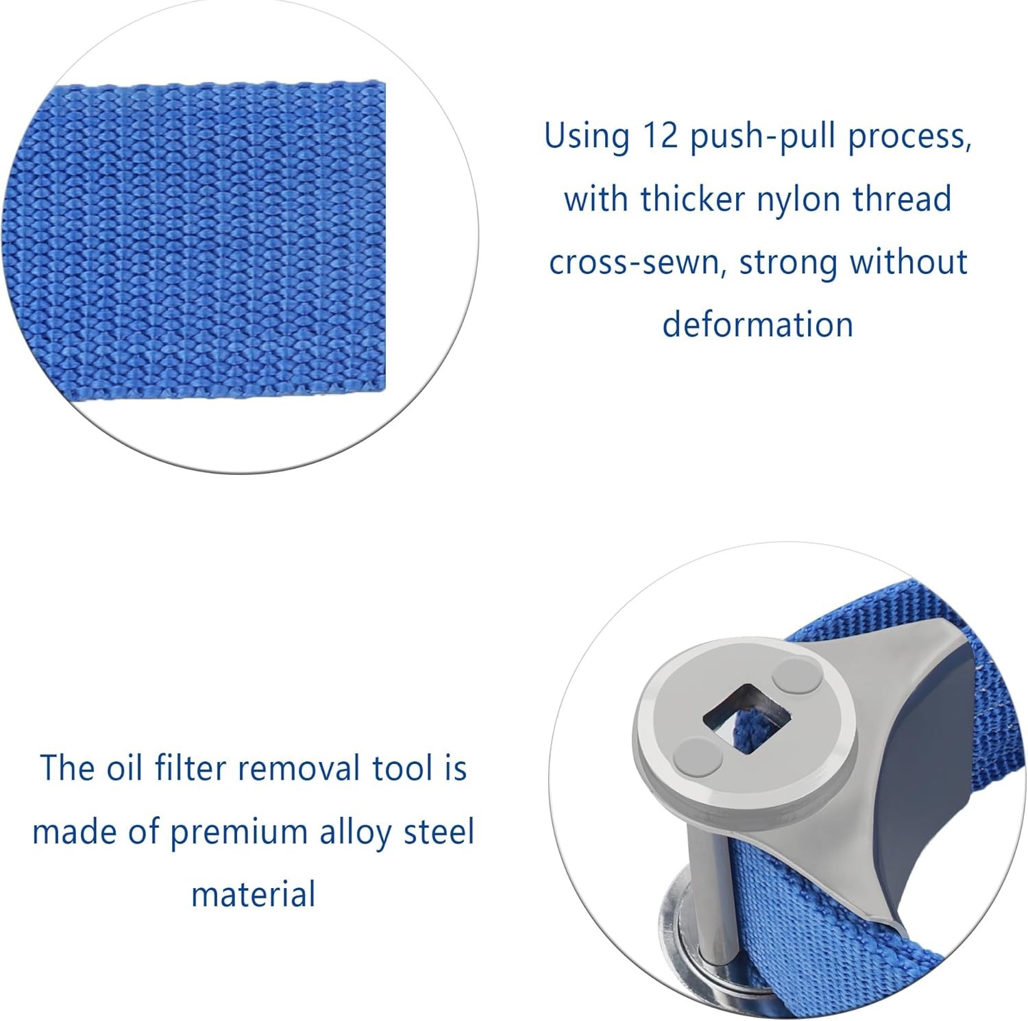 Oil Filter Wrench with Strap Wrench,Adjustable Removal Tool Blue