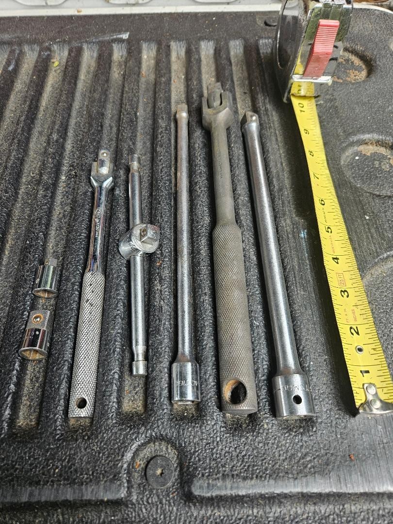 «USED» 7 pc 1/2″ & 3/8″ Drive Mixed Breaker Bars Extensions & Drive Adapters