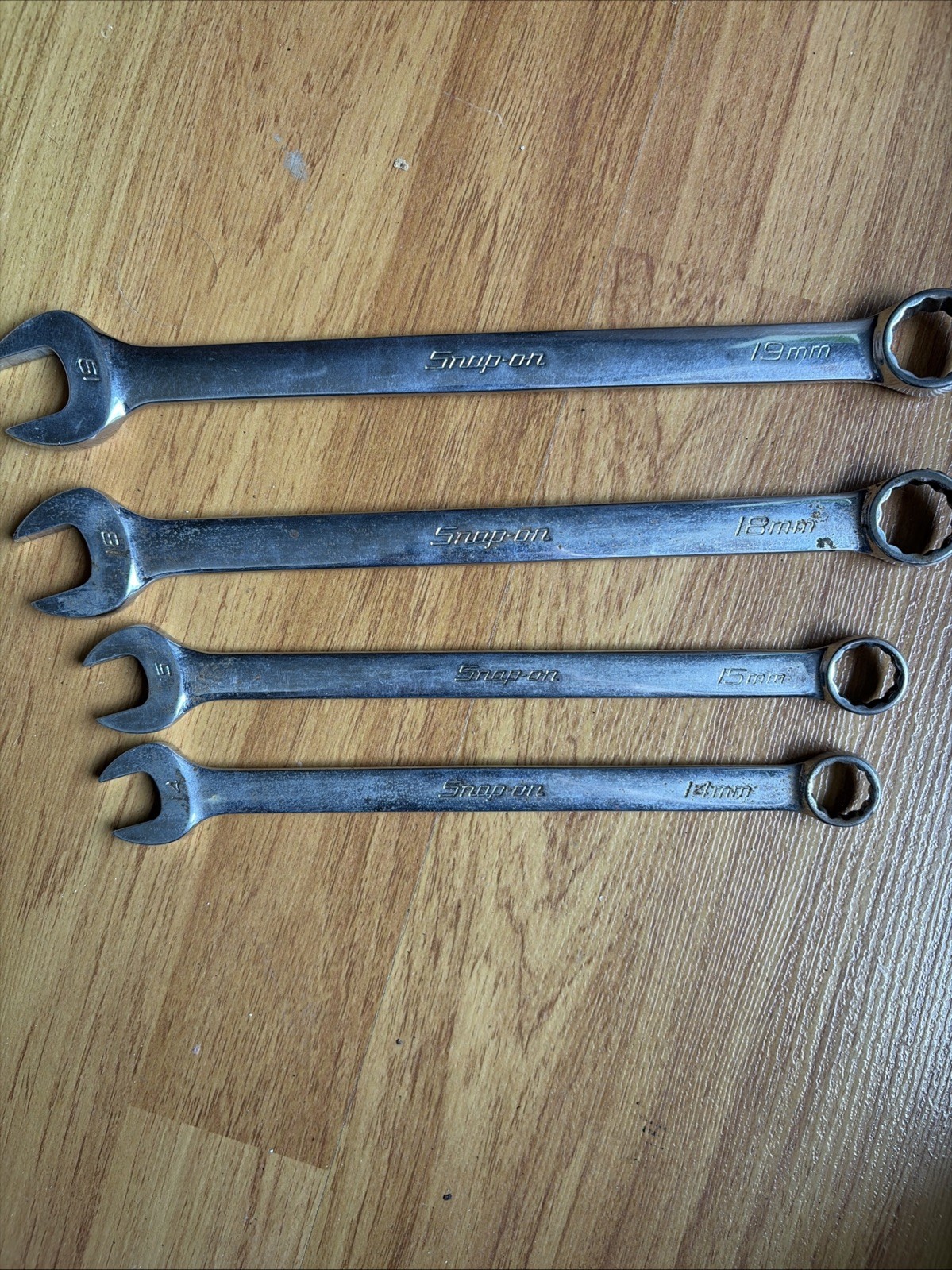 Snap On USA Tools Set 4 OEXM40A/50A/180A OEXM190A Combination Wrench 19 18 15 14