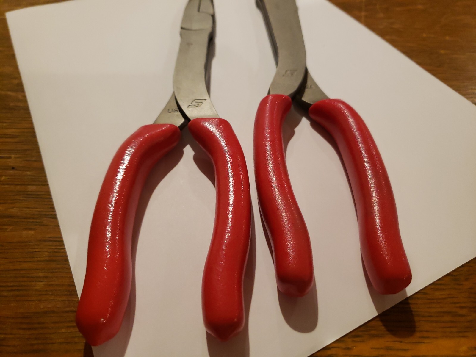 Snap-on Tools USA NEW 2pc RED Long Needle Nose Pliers & Cutter Lot Set