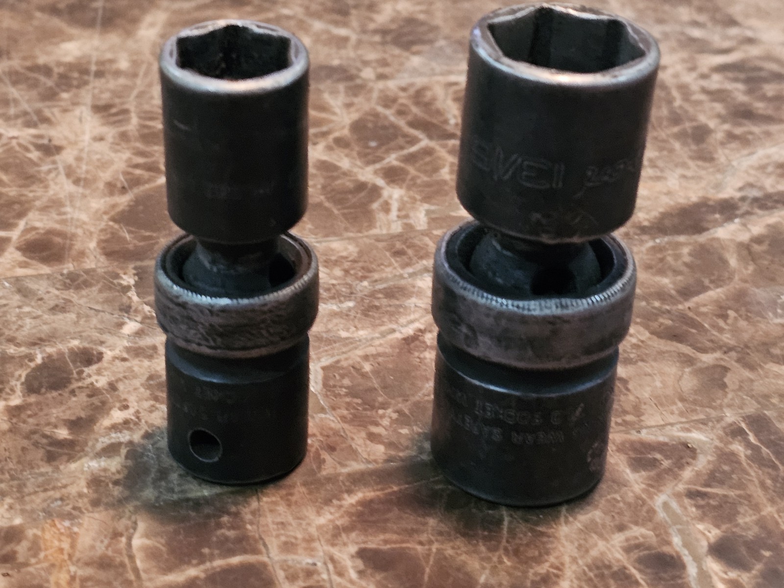 2 Snapon 1/2″ Drive 6Pt SAE 13/16 5/8 Shallow Swivel Impact Sockets IPL26 IPL20B