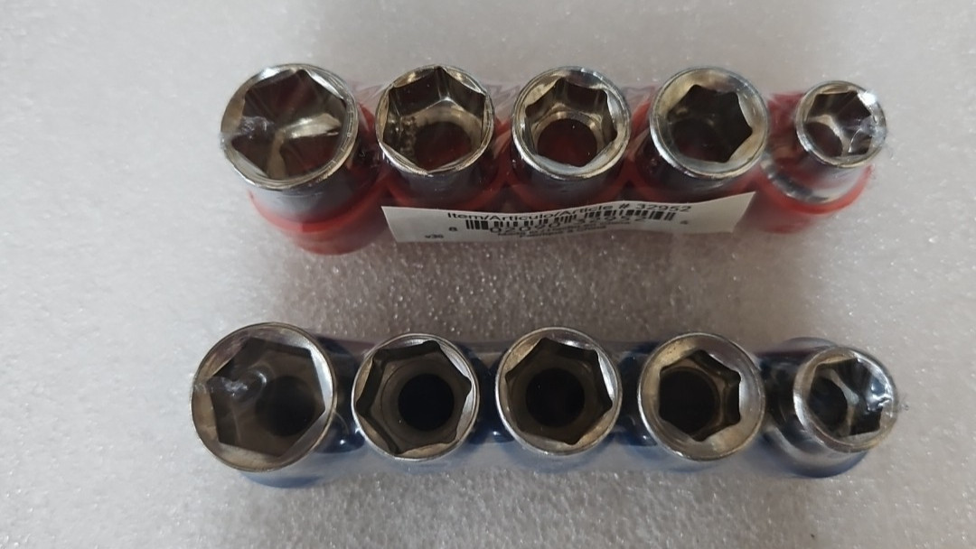 Set Lot of 10 3/8″ Drive Titan Shallow 6 Pt Sockets 5 of Each SAE & Metric