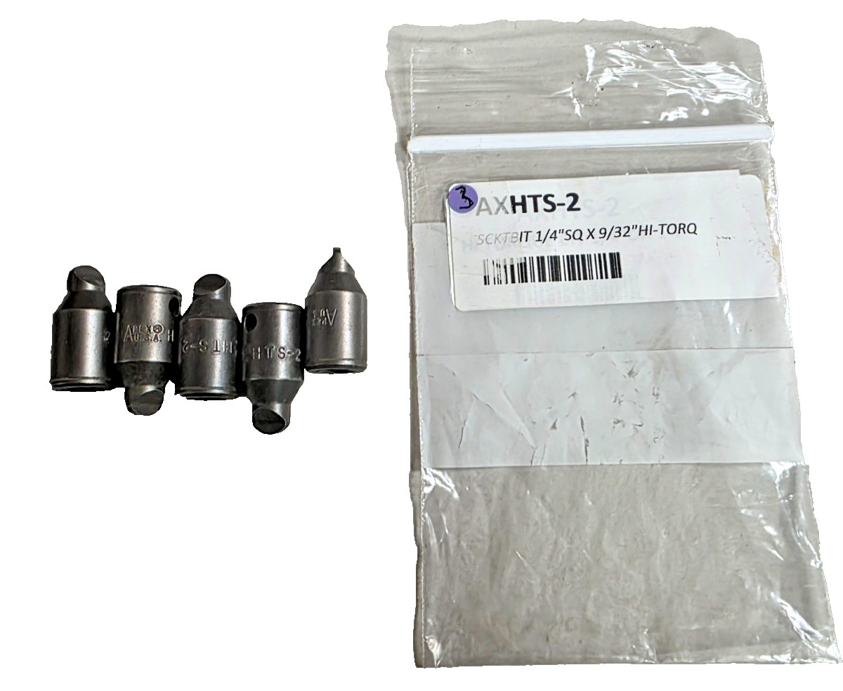 Apex HTS-2 Hi-Torque Bit 1/4” Dr X 9/32″ W Square Drive Bit #2 Recess LOT OF 5