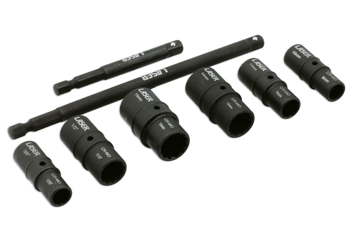 Laser Tools 8905 Double Ended (Flip) Socket Set Thin Wall 8pc 1/4″D