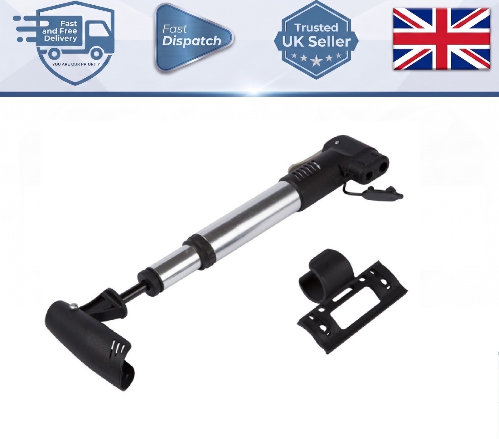 Tools Bike Pump Dual Valve With Bracket Blue Spot LifeTime Guarantee – BST48