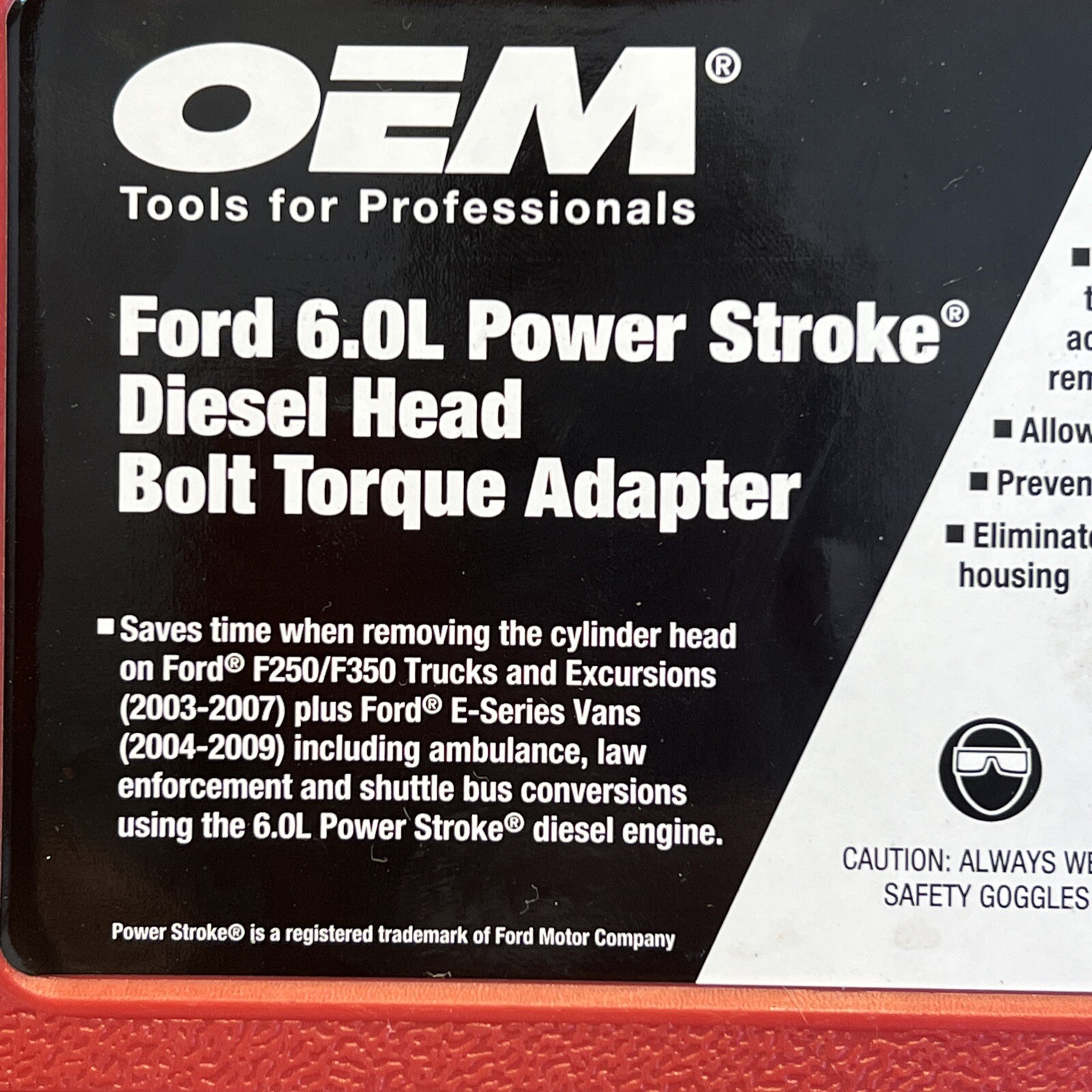 OEM TOOLS Head Bolt Torque Adapter Ford 6.0L Power Stroke Diesel Engines 27357