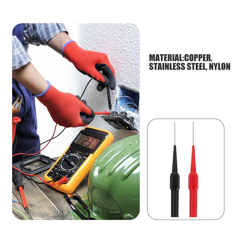 2 Pcs Magnetic Test Probe Multimeter Pins Car Circuit Tester Back