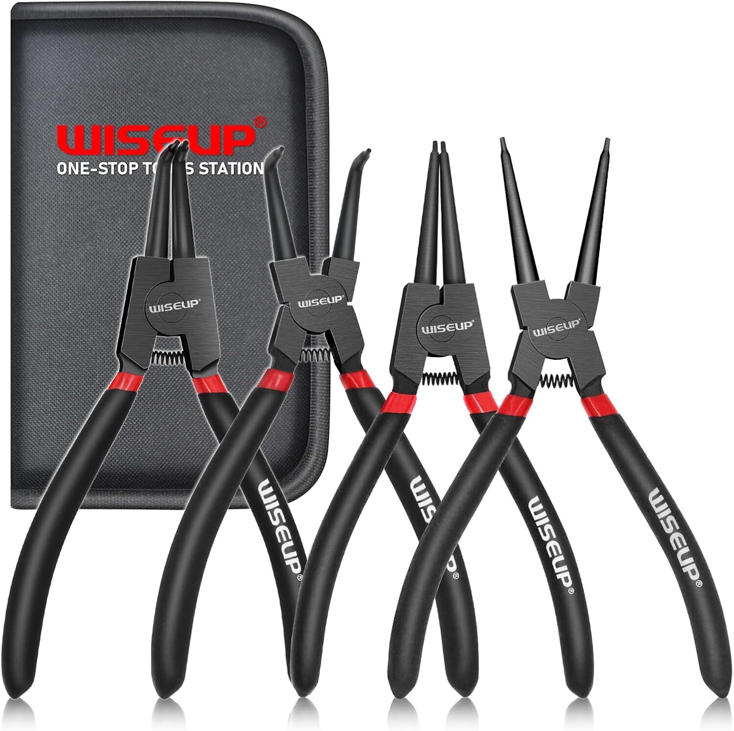 Snap Ring Pliers Set Heavy Duty,4PCS-7 inch Internal/External Circlip Pliers Kit