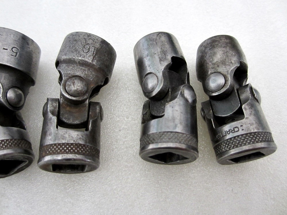 1940’s Craftsman 3/8″ Drive 6pc SAE 12pt Flex End Socket Set H BE USA