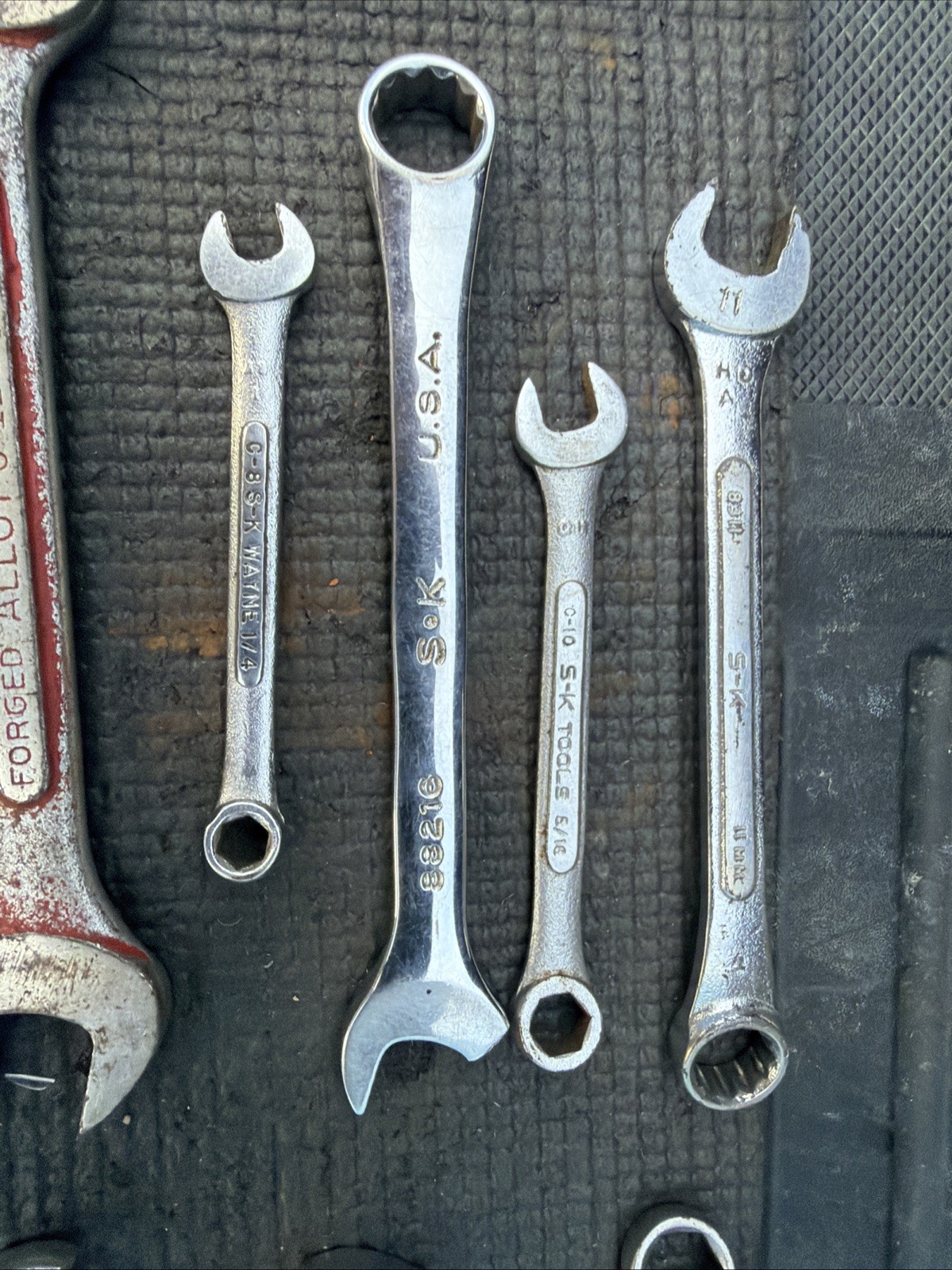 SK Tools USA S-K Large Wrench Lot 17pcs 1 Broken Rest of C-26 C-30 SAE Metric Tr