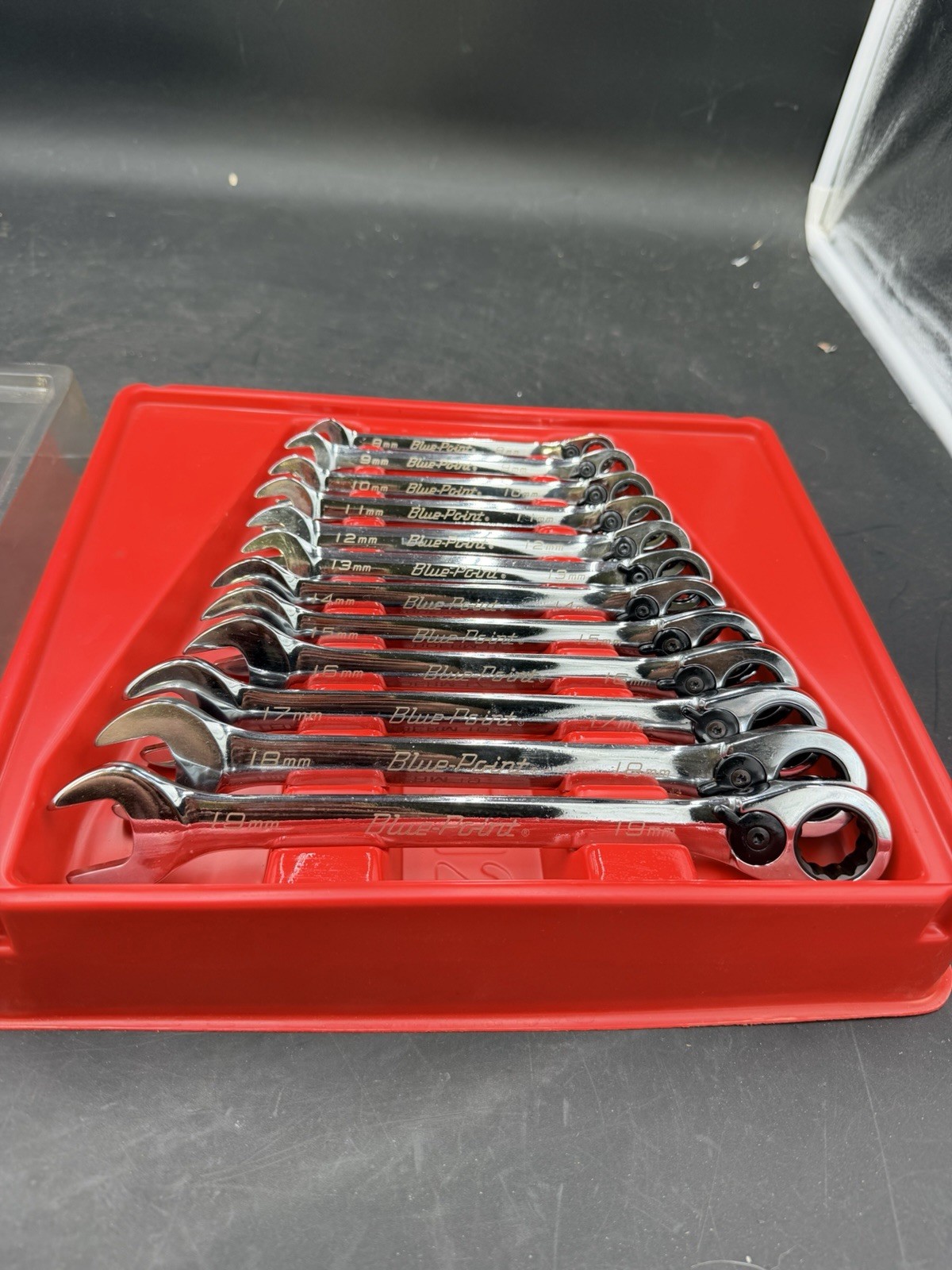 Blue Point 12 Pc Metric 15° Offset Ratcheting Combination Wrench Set BOERM712