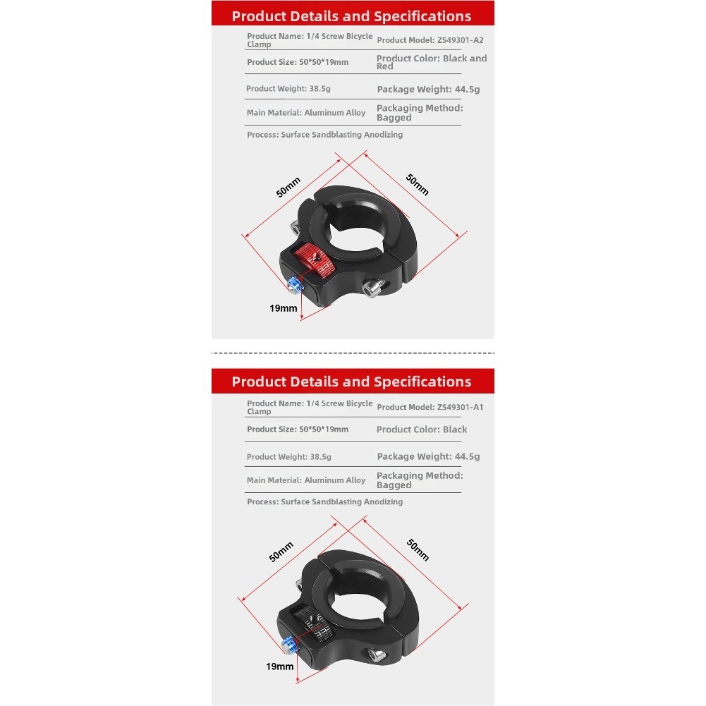 Motorcycle Handlebar Clamp Fits For 2232mm for Pressure Tester and Camera Mount