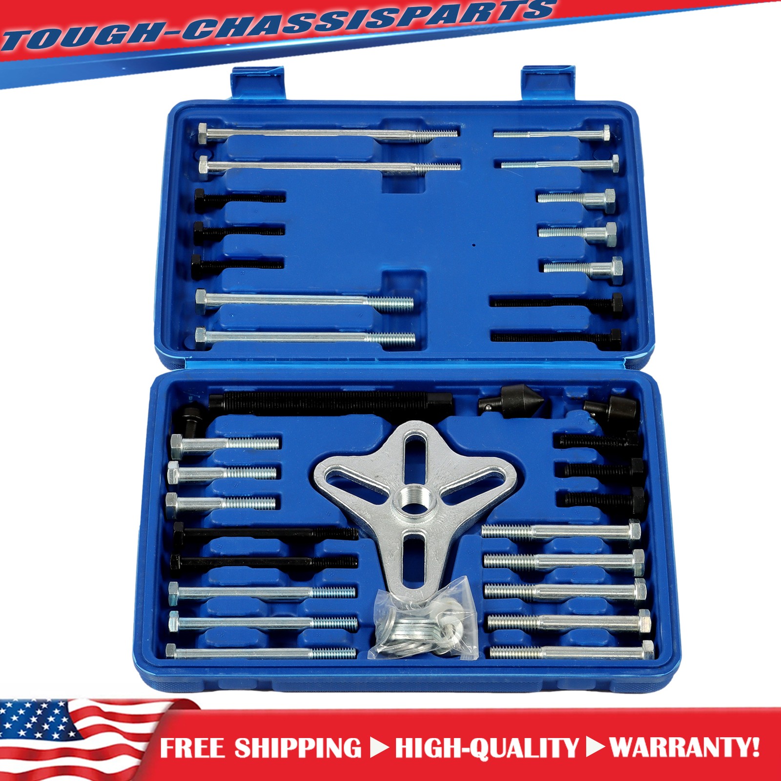 New Harmonic Balancer Puller Tool 46pc Flywheel Crankshaft Pulley Steering Wheel