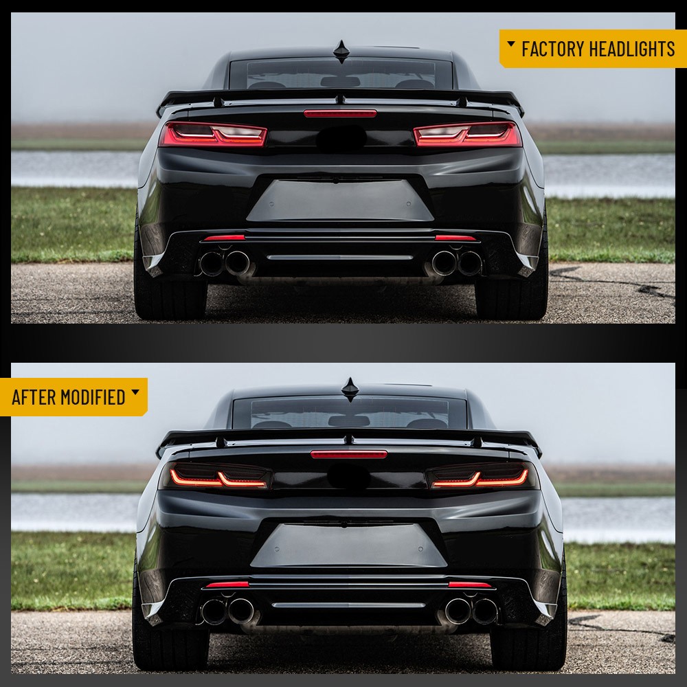 Tail Lights For Chevy Camaro 2016-2018 LED DRL Smoked Sequential Lamps One Pair