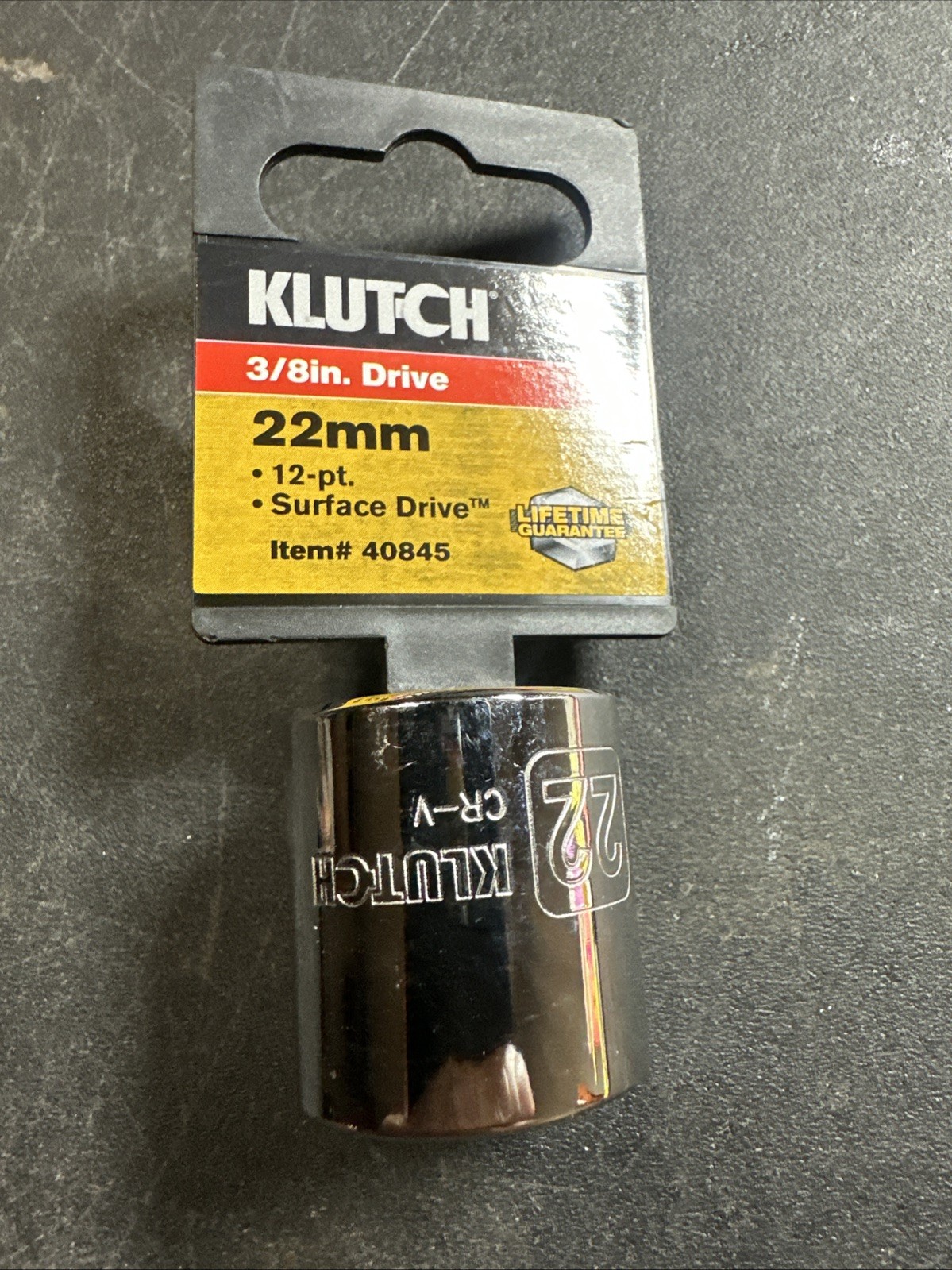 New Klutch 3/8 Drive 12pt 22mm Metric Socket