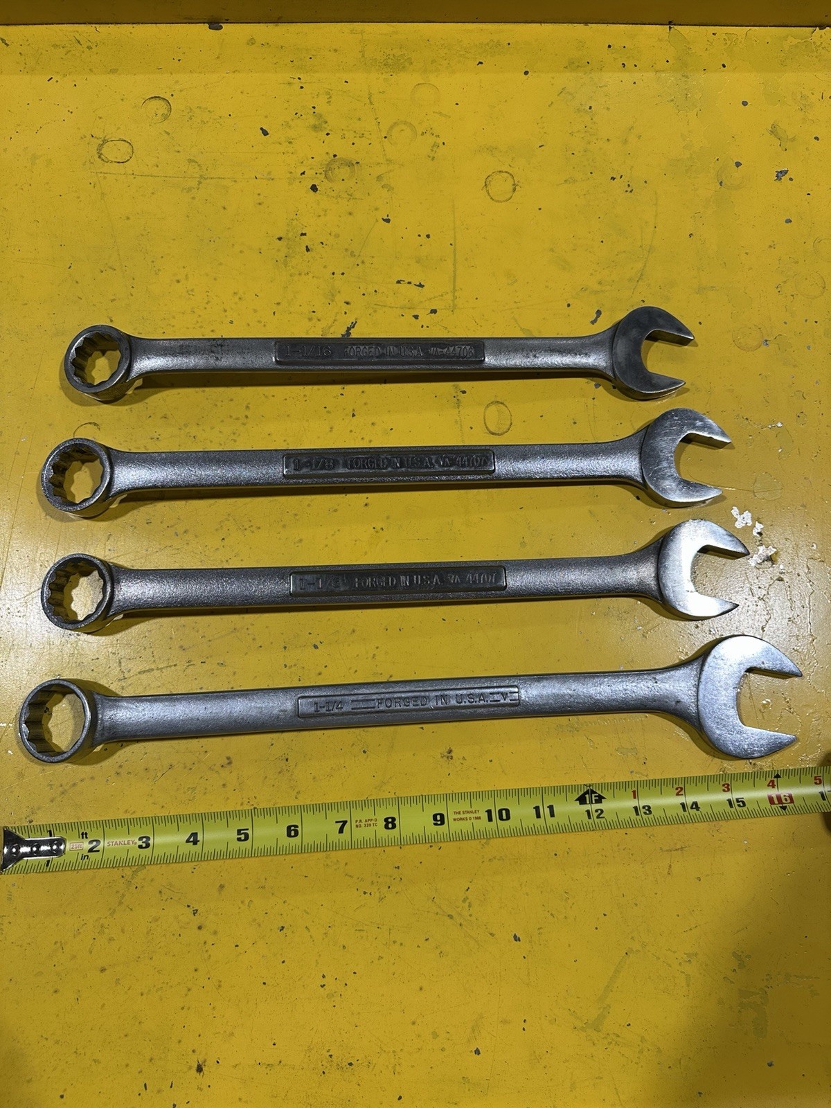 Craftsman USA Jumbo Wrench Lot – 1-1/16, 1-1/8, 1-1/8, 1-1/4