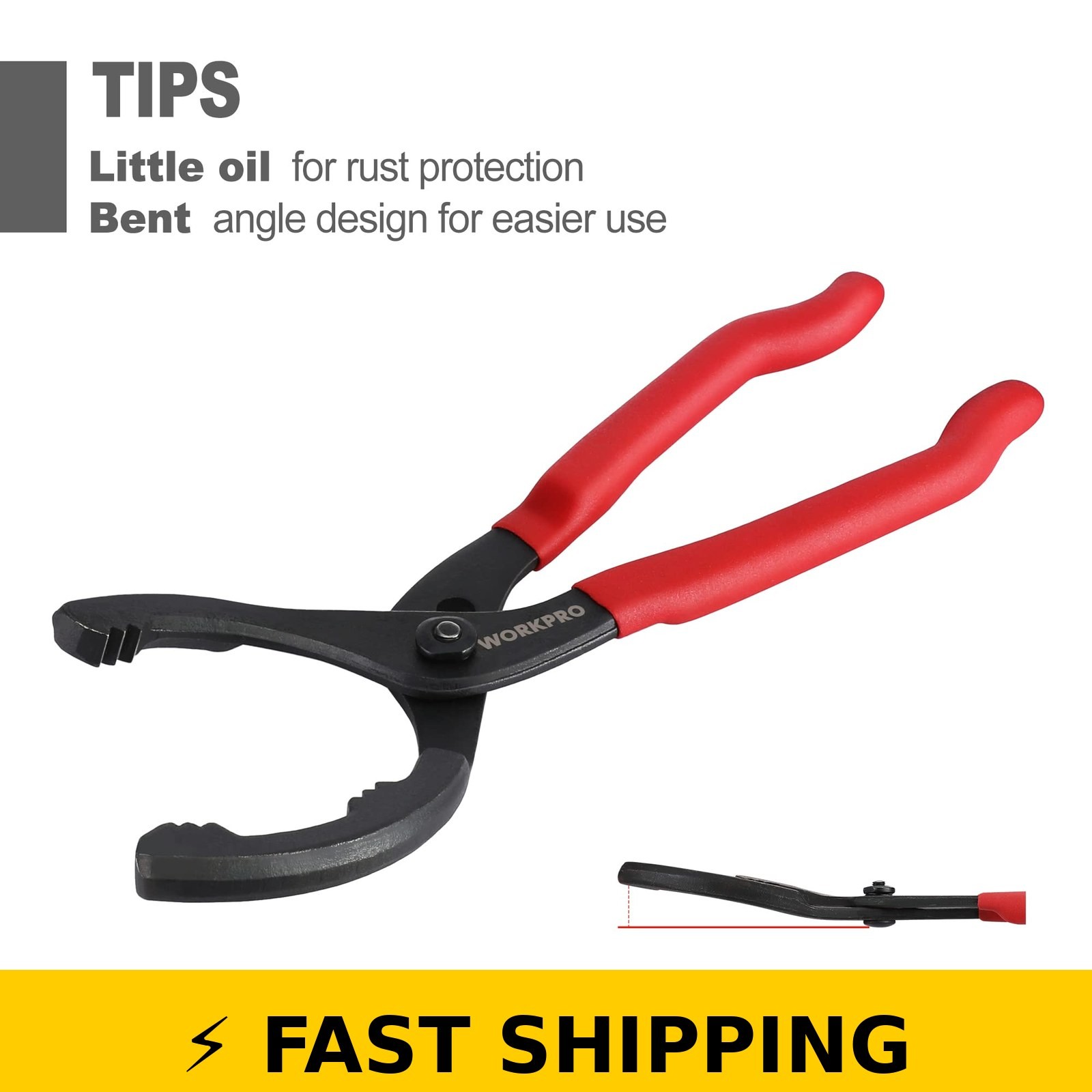 WORKPRO 12″ Adjustable Oil Filter Pliers – Engine Filter Tool