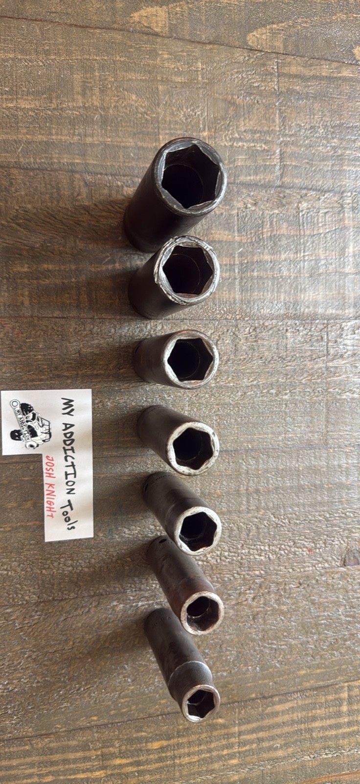 Snap on 7 piece SAE deep well impact sockets no owner markings