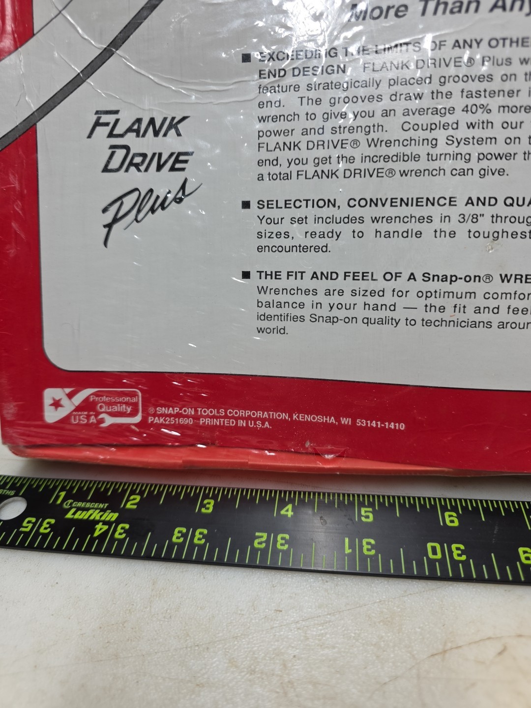 Snap on New Drive Flank SOEX707 Combination Wrench Set 3/8″-3/4″ Package Set