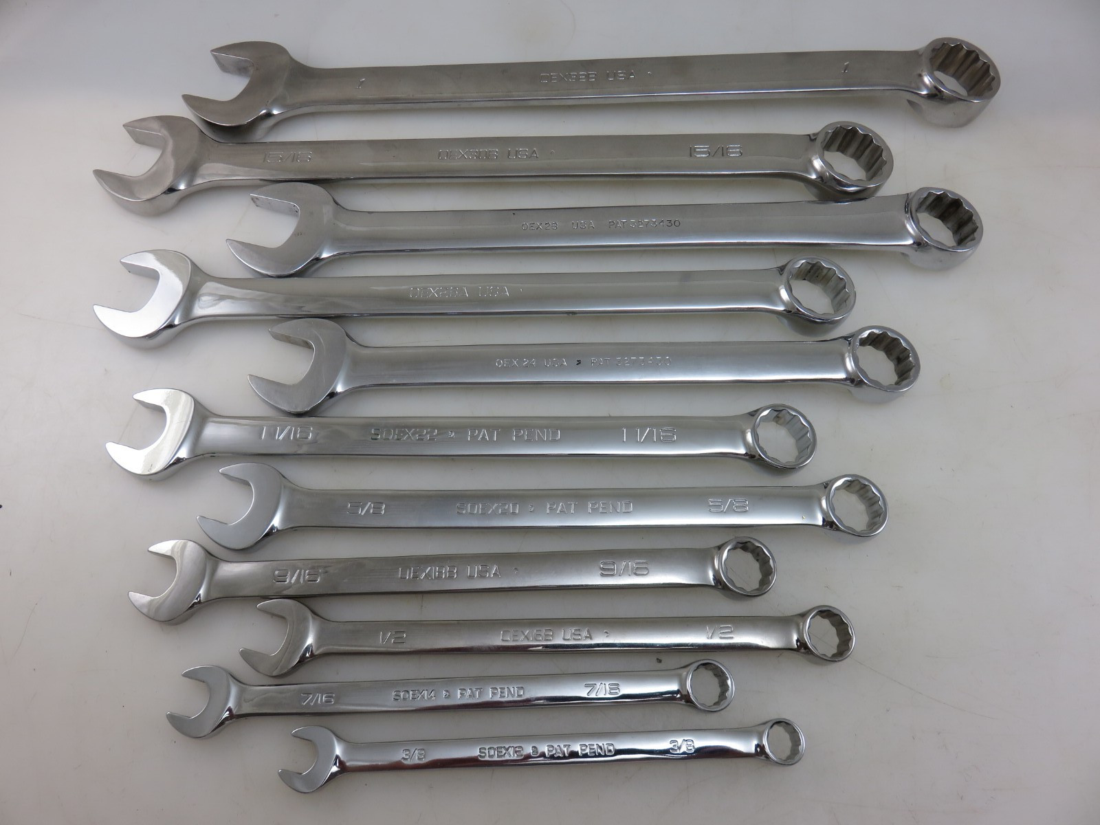 Snap-On OEX & SOEX Series Combination Wrench 11pc Set 3/8″-1″ 12pt *MIXED SET*