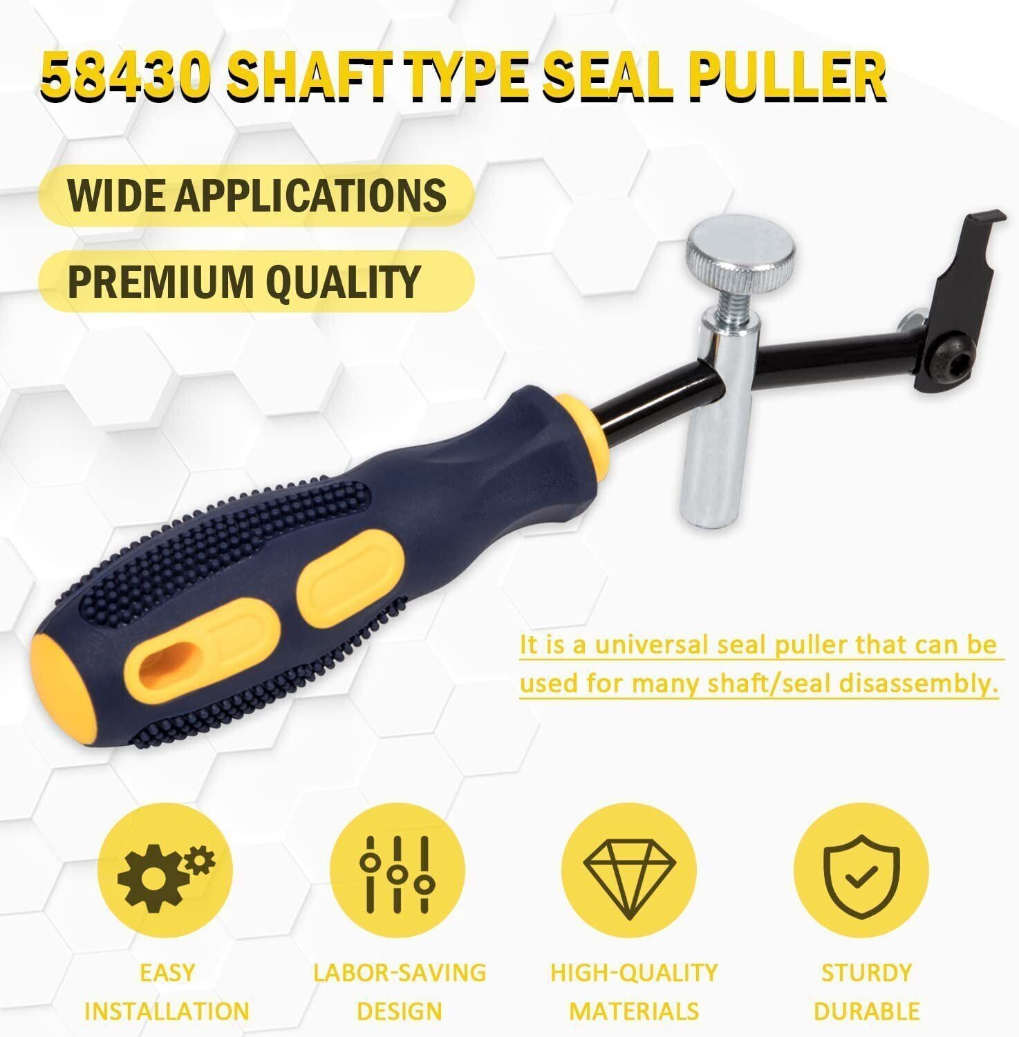58430 Shaft Type Seal Puller W/ Spare Hook Crankshaft Camshaft Remover Auto Tool