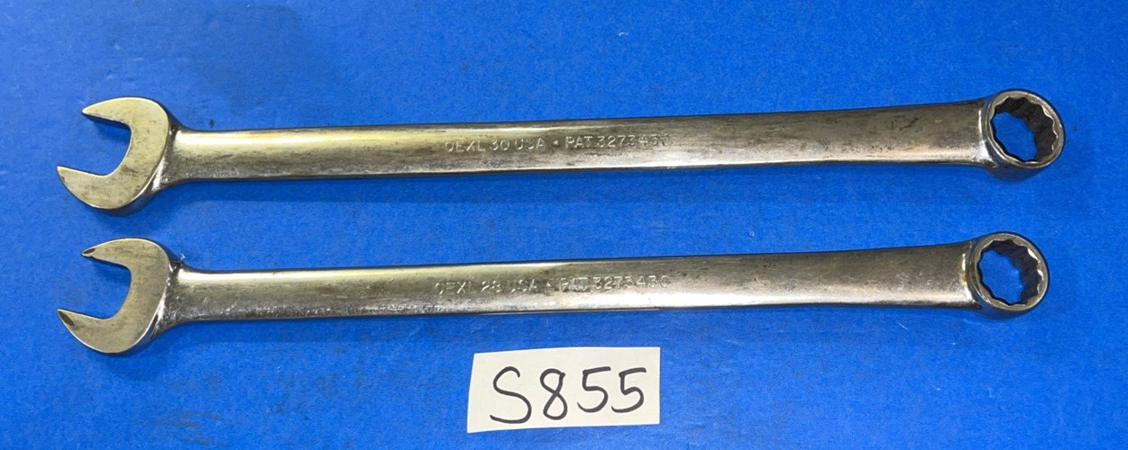 SNAP-ON TOOLS 2 PIECE SAE. EXTRA LONG COMBINATION WRENCHES 7/8 & 15/16