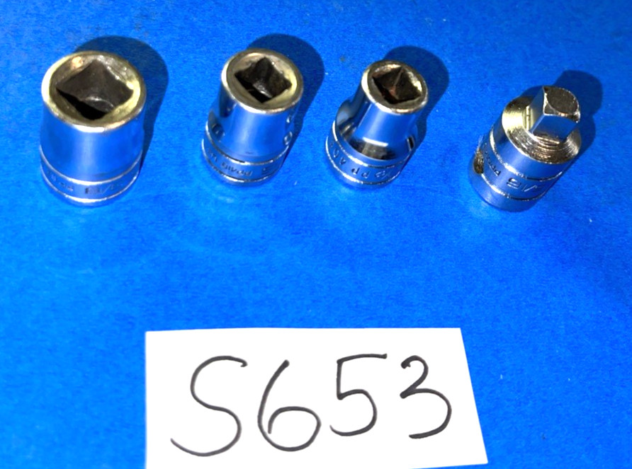 SNAP-ON TOOLS 4 PIECE 3/8 DR. SAE. INTERNAL & EXTERNAL PIPE PLUG SOCKETS