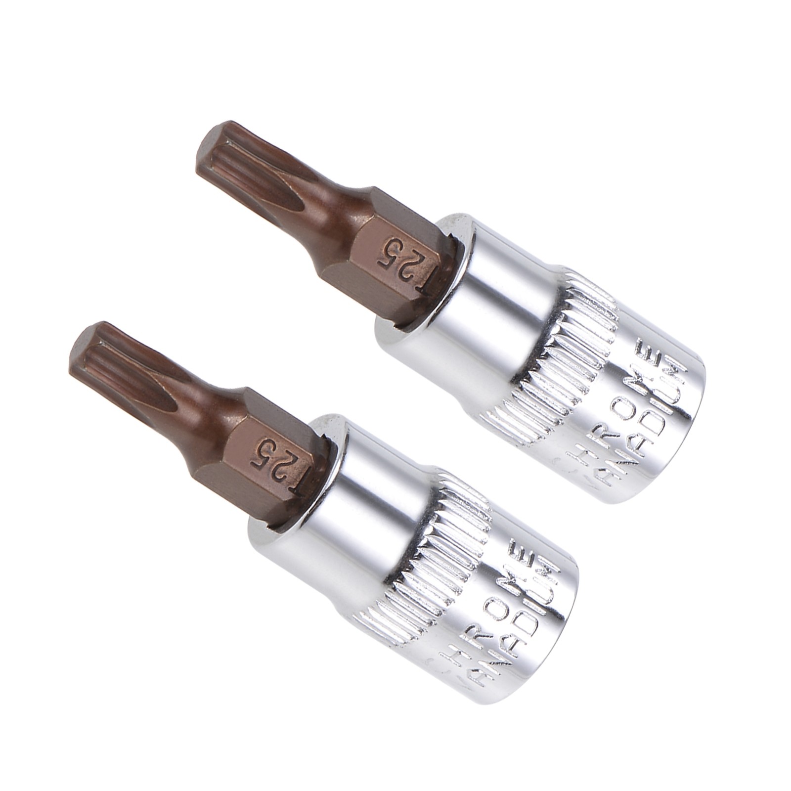2PCS Torx Bit Socket Metric T25 Bit 1/4″ Drive 1.5″ Long Alloy Steel CR-V Socket