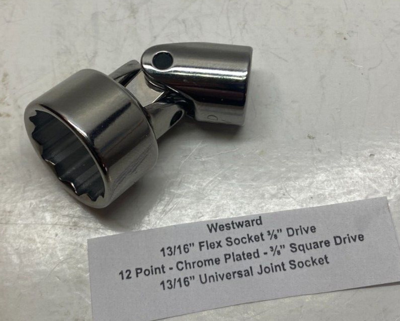 Westward 13/16″ Flex Socket (12 Point 3/8″ Drive) 13/16″ Universal Joint Socket