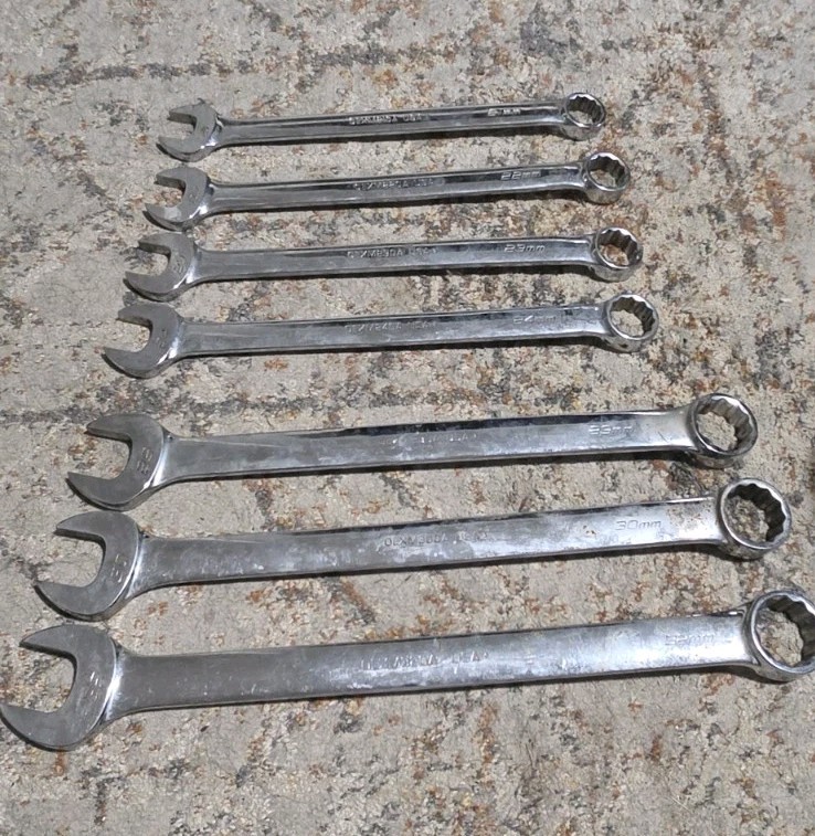 7 Snap On Wrenches OEXM320A-32mm, 30mm, 29mm,24mm,23mm, 22mm, 21mm VINTAGE