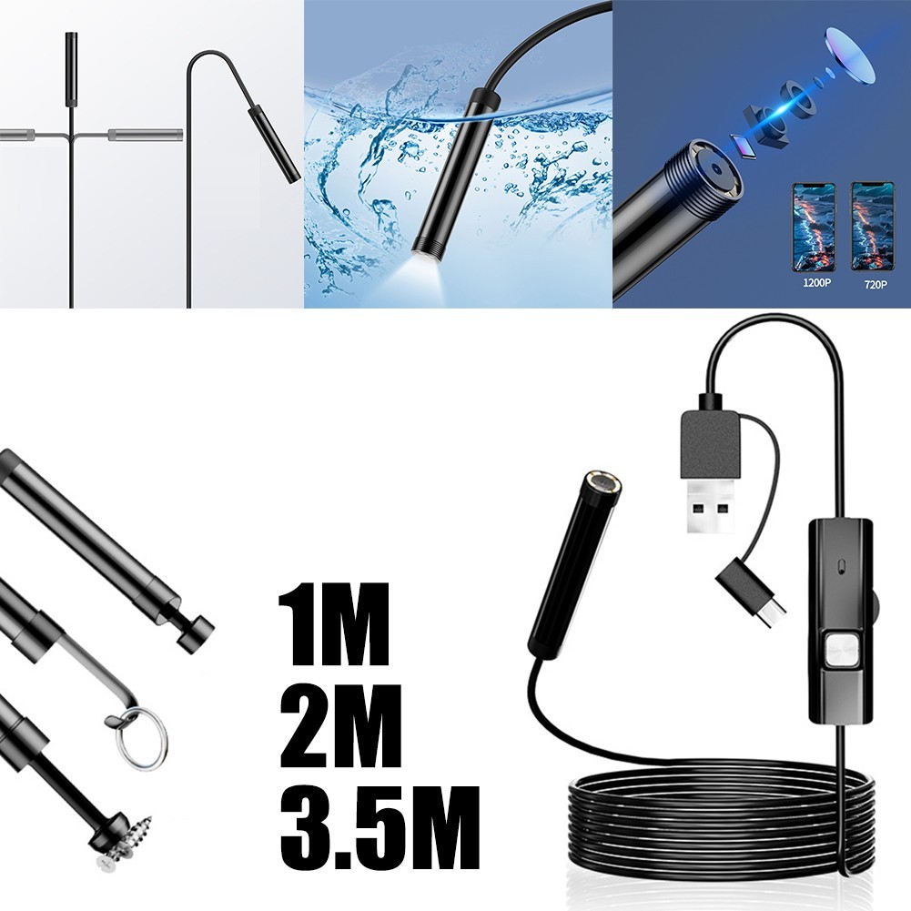 Borescope Camera with 6 LED Lights 1200P HD for image 5 5mm Probe for Easy Use
