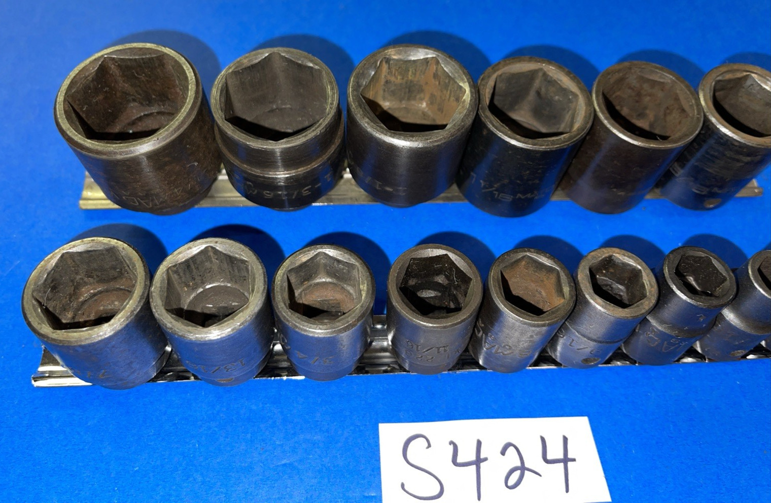 MAC TOOLS 15 PIECE 1/2 DRIVE SAE. SHORT IMPACT 6 POINT SOCKET SET 3/8 TO 1-1/4